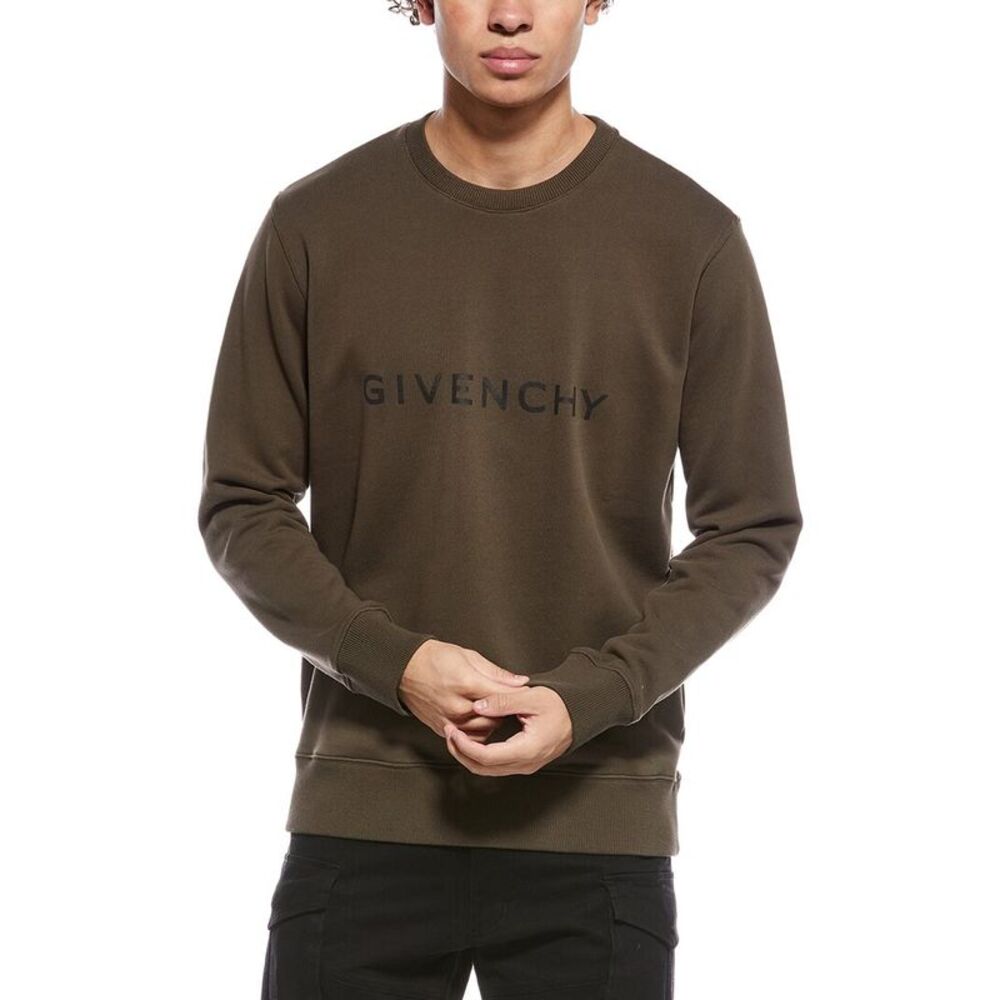Givenchy Mens  Slim Fit Crewneck Sweatshirt, Green